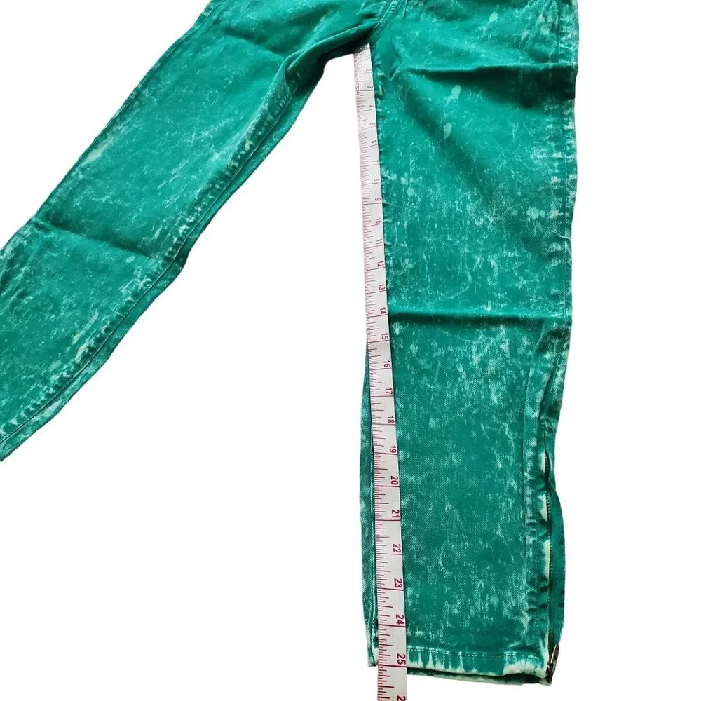 Goldsign Glam boyfriend ankle Bleached Green 5 pockets‎ denim Jeans Size 27 NWOT